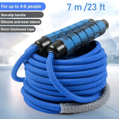 23 FT Long Jump Rope for Kids Adults,Double Dutch Jump Rope,Adjustable Skipping Ropes with High-strength Nylon Braided Rop...