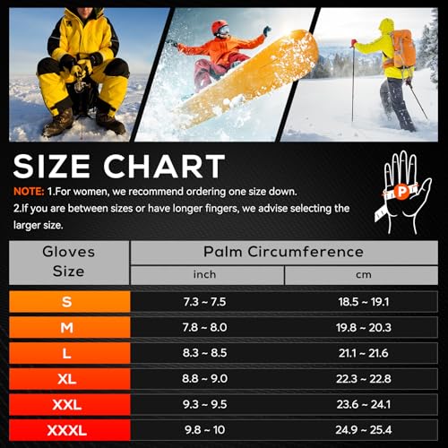WASOTO Heated Gloves for Men Women 7.4V Battery 22.2WH Rechargeable Heated Ski Gloves Touchscreen Waterproof Electric Heat...