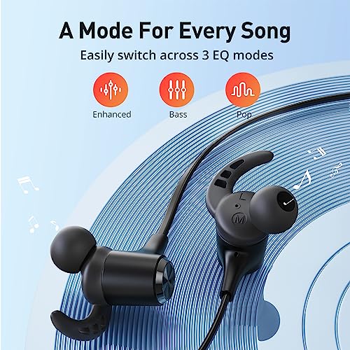 Hsoipn Wireless Headphones, Bluetooth 5.2 Stereo aptX Wireless Earbuds Bass Bluetooth Earbuds Bulit-in Mic with 16H Playti...