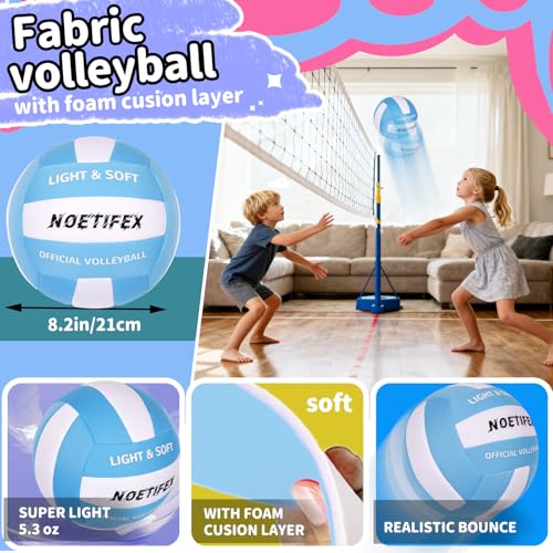 Noetifex Soft Volleyball-Super Soft Fabric Light Volleyball for Indoor Practice Safe and Quiet Kids Youth Beginners House ...