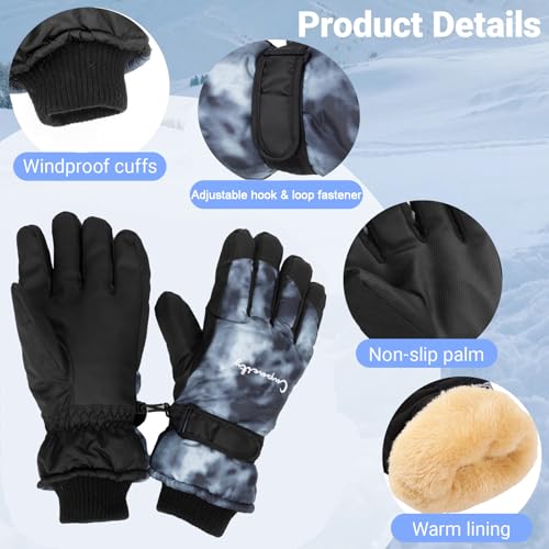 HinyBoeh Women's Winter-Ski-Gloves Thermal Cold-Weather-Gloves,Warm Windproof Gradient Touchscreen Glove