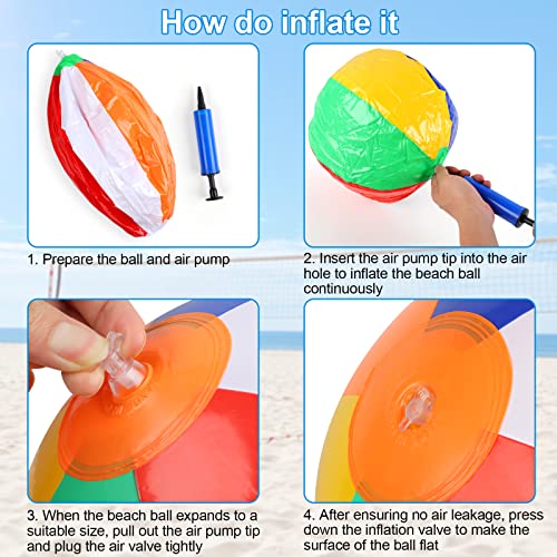 Rindion 6 Pack Beach Balls, 10 Inch Beach Balls for Kids, Rainbow Color Pool Toys Pool Balls for Swimming Pool, Beach Toys...