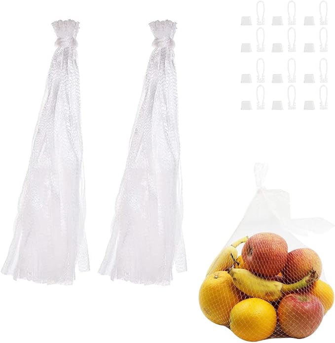 100pcs Seafood Boiling Bags with Loop-Style Closures, Plastic Reusable Reusable Nylon Mesh net, Mesh Produce Bags, Mesh Onion Bags, Fruit and Vegetable Produce Bag