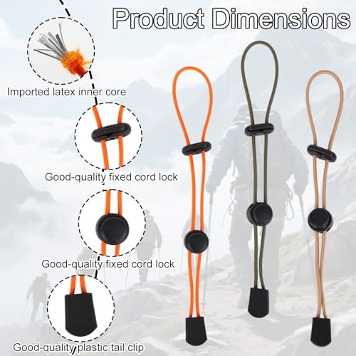 6 Pcs Hiking Pole Holders, Three Colors Portable Trekking Climbing Stick Backpack Elastic Straps for Trekking Poles Walkin...