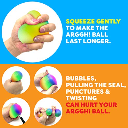 Power Your Fun Arggh Rainbow Giant Stress Balls for Adults - 3.75 Inch Large Stress Balls for Kids Squishy Toys Ball Stres...