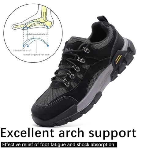 AMAPO Hiking Shoes for Men, Lightweight Breathable Outdoor Trekking and Trail Sneakers Medium and Wide Width