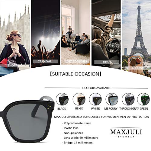 MAXJULI Oversized Sunglasses for Women Men UV Protection 8056