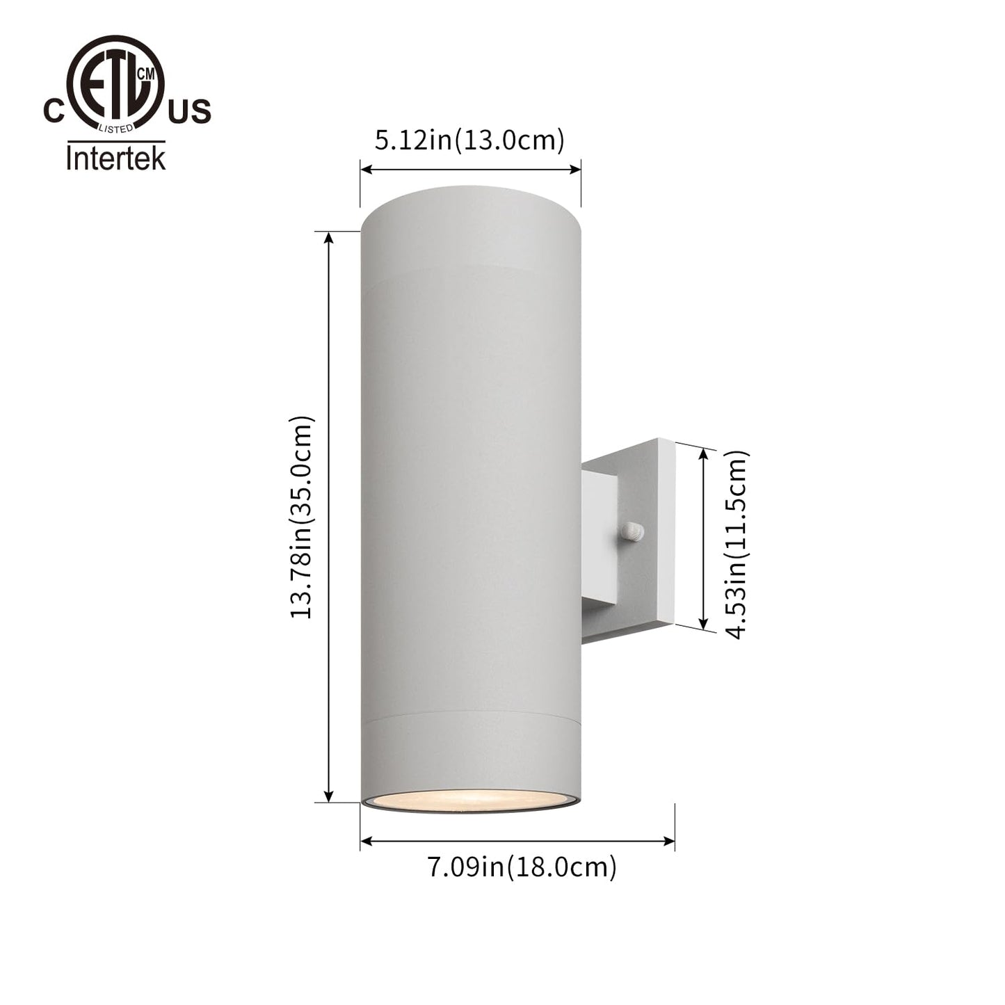 Mirrea 14 Modern Outdoor Porch Light Patio Light In 2 Lights With Aluminum Cylinder And Tempered Glass Cover Waterproof Wall Sconce 2 Pack (Matte Gray)