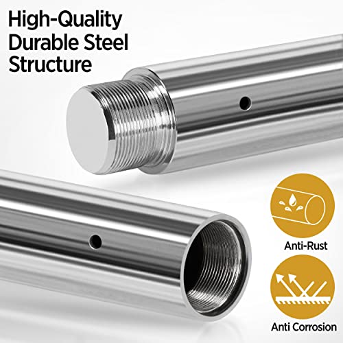 Yaheetech Dance Pole Portable Dancing Pole Height Adjustable 6.9ft-9ft Static Spinning Pole for Apartment, Silver/Argent