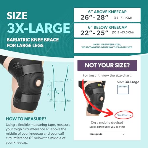 BraceAbility Bariatric Knee Brace for Large Legs - Plus Size Knee Brace with Side Stabilizers for Big Men or Women, Arthri...