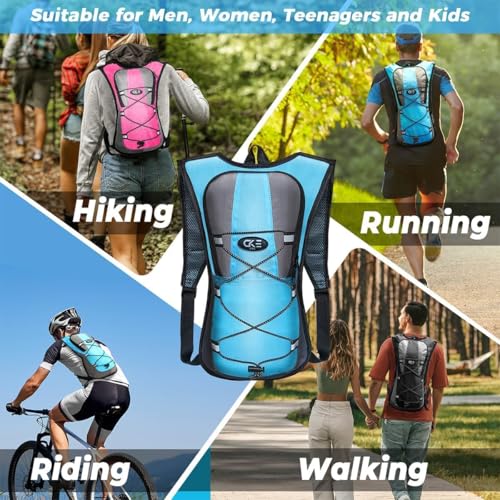 Hydration Backpack Hydration Pack Water Backpack with 2L(70-Ounce) Hydration Bladder for Men Women Kids for Running Hiking...