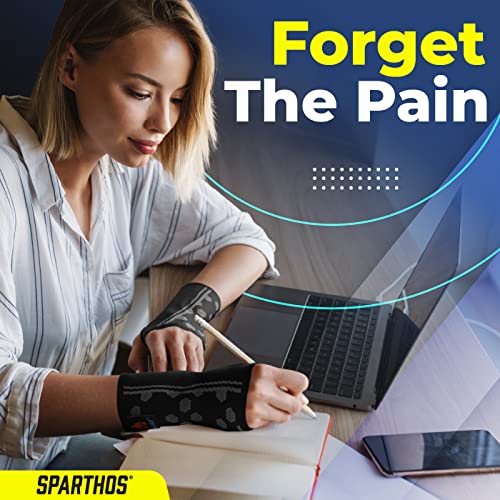 Sparthos Wrist Support Sleeves (Pair) – Compression Wrist Brace for Men and Women - Carpal Tunnel Tendonitis Arthritis Pai...