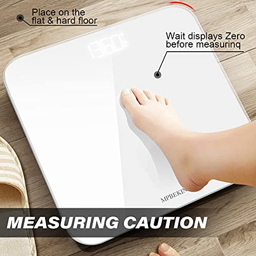 Scale for Body Weight, High Accuracy Bathroom Digital Scales, Bluetooth Weighing Scale, Unlimited Users, LCD Display, Roun...