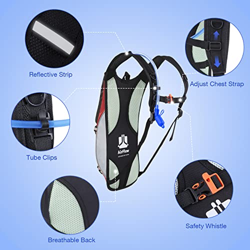 KUYOU Running Hydration Vest - Lightweight Insulated Hydration Backpack with 2L Water Bladder, Adjustable Chest Straps and...