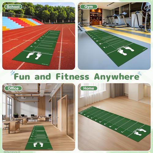 Standing Long Jump Mat, Broad Jump Measurement Mat for Training and Testing, Non Slip Jumping Measurement Tool for Gym, Sc...