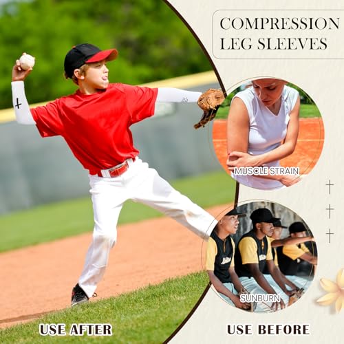 Bunnycool 2 Pairs Cross Arm Sleeve Christian Compression Arm Sleeve Youth Football Baseball Volleyball