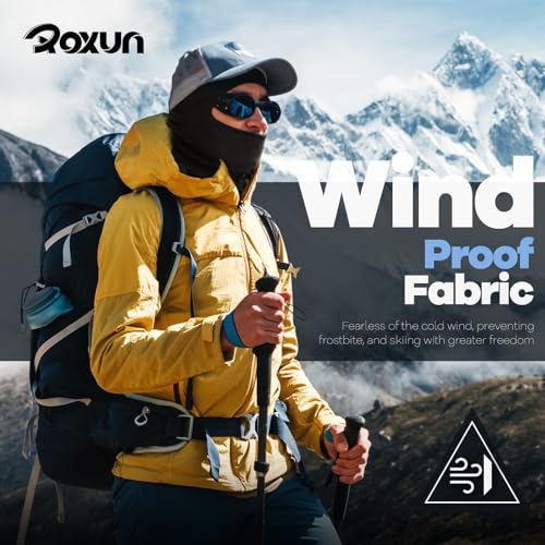 ROXUN Balaclava Ski Mask, 5 Pack Neck Gaiter Motorcycle Scarf Cold Winter Warm Windproof Men/Women