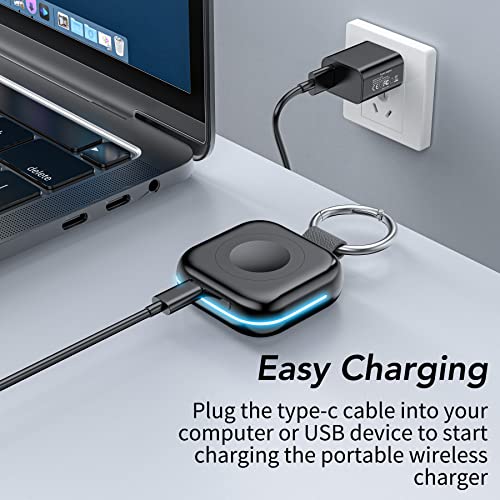 HUOTO Portable Charger for Apple Watch,Wireless Magnetic iWatch Charger 1200mAh Power Bank Travel Keychain Accessories Sma...