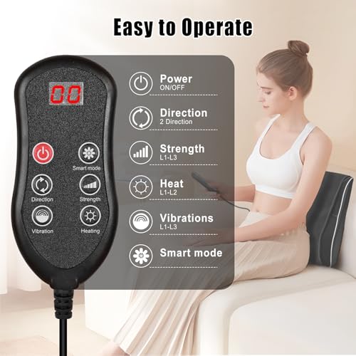 hlthsky Shiatsu Neck and Back Massager with Heat,Neck Massager for Pain Relief deep Tissue,3D Kneading Massage Pillow for ...