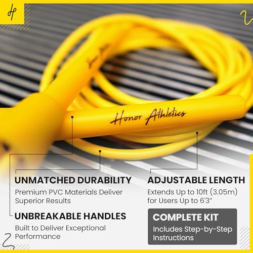 HONOR ATHLETICS Speed Rope, Skipping Rope - Best for Double Under, Boxing, MMA, Cardio Fitness Training Condition - Jump Rope