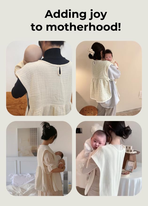 oboki Wearable Burp Cloth for Parents – Premium Cotton, Breastfeeding-Friendly, Newborn Softness, Comportable Apron, Made ...
