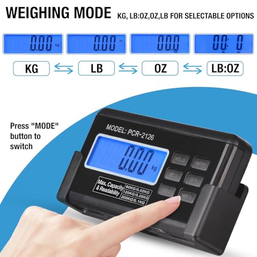 Large 440lbs Shipping Scale, 15"X 12" Platform Heavy Duty Stainless Steel Platform for Postal Industrial Floor Business Of...