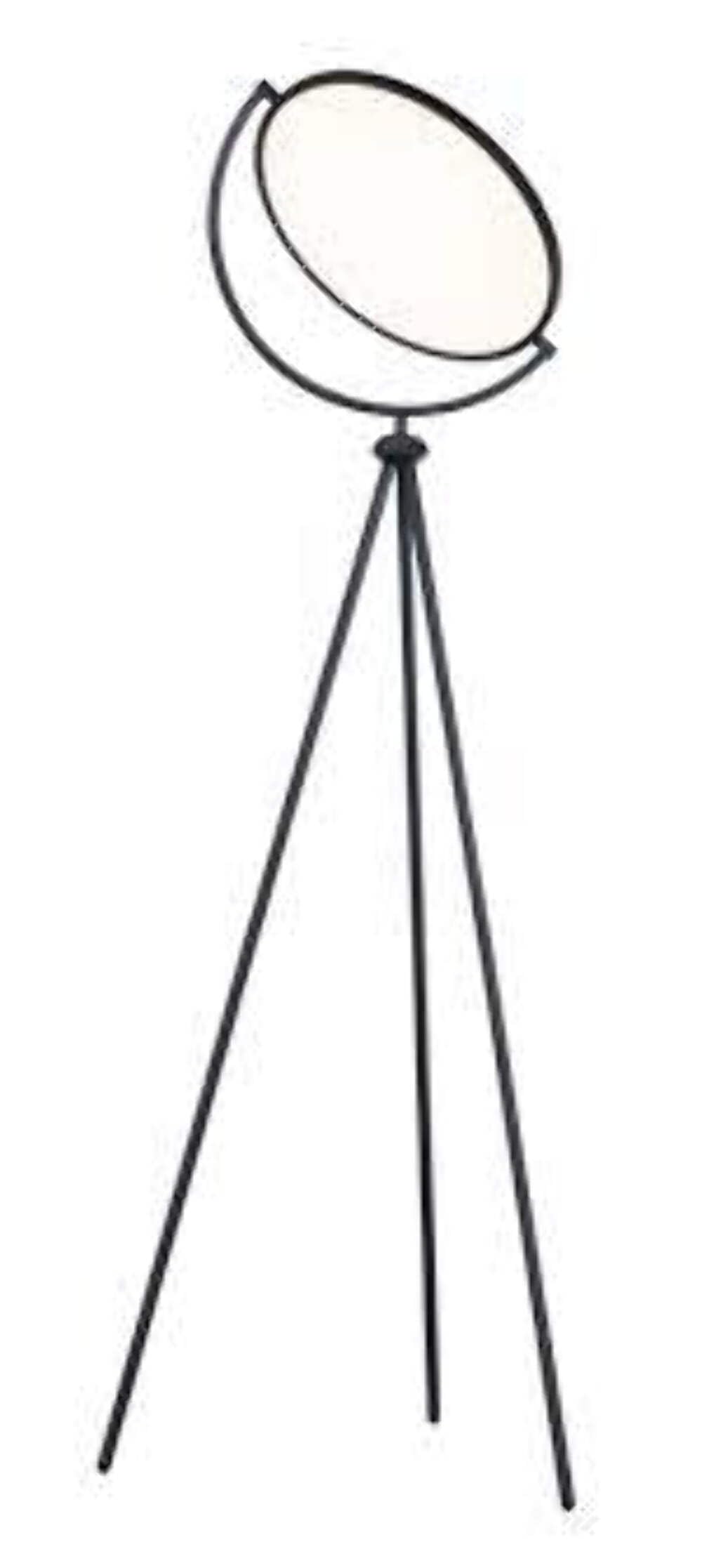 Homeroots Led Tripod Floor Lamp, 60 In., Color Changing Globe, Metal, Black