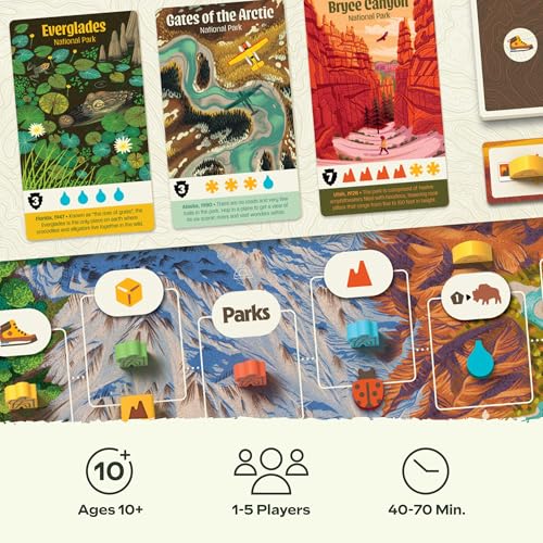 Keymaster Games Parks (2nd Edition) | Base Camp | Beautiful Strategy Game for Families, Adults, Kids or Solo | Explore Nat...