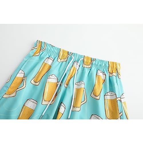 Spanoous Mens Hawaiian Shirts and Shorts Set Funny Hawaiian Shirts for Men Beach Outfits Sets with Bucket Hats