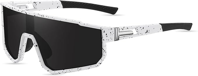 JASONKING Polarized Sports Sunglasses with Mirrored Shield Lens running hiking biking UV400 Protection Big Frame Goggles