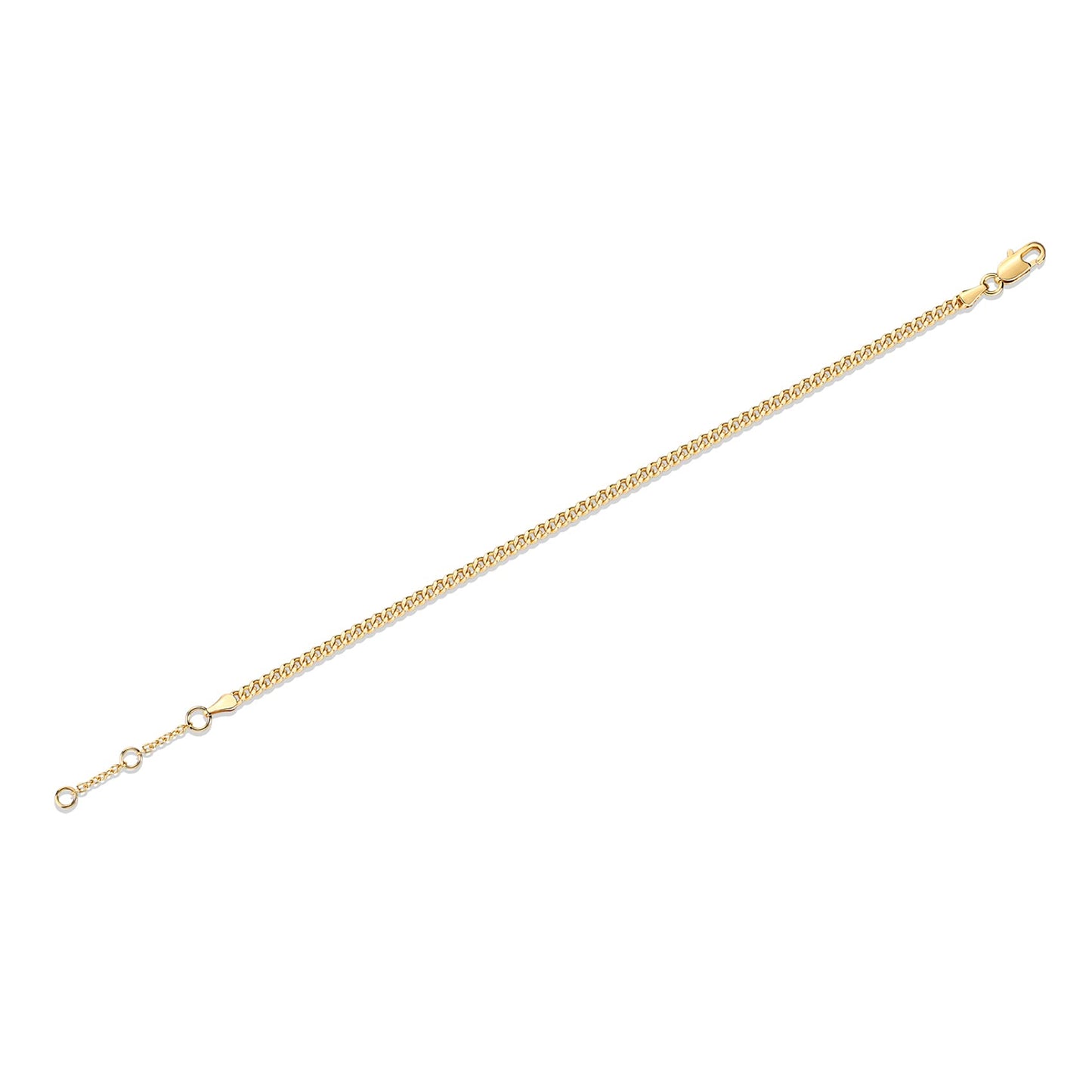 PAVOI 14K Gold Plated Paperclip/Curb/Figaro Chain Adjustable Bracelet for Women (Curb-L, Yellow Gold Plated)
