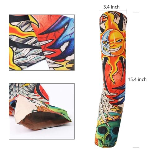 M.K ZIZZYPOP Tattoo Sleeves for Men & Women, Compression Arm Sleeves for UV Protection, Lightweight & Breathable Skin Cover