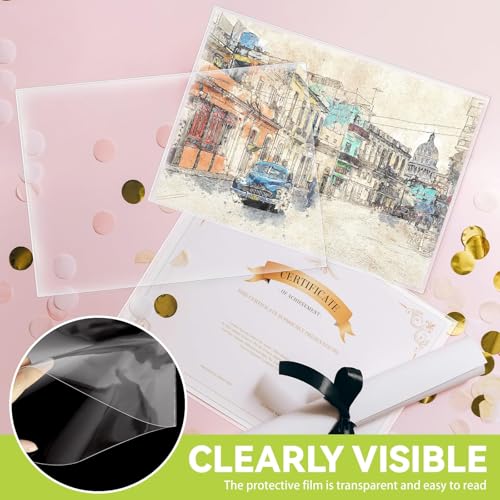VOKOY 50 Pack No Holes Plastic Sleeves for Paper 8.5x11 Inch, Letter Size Clear Heavy Duty Paper Sleeves, Sheet Protectors...