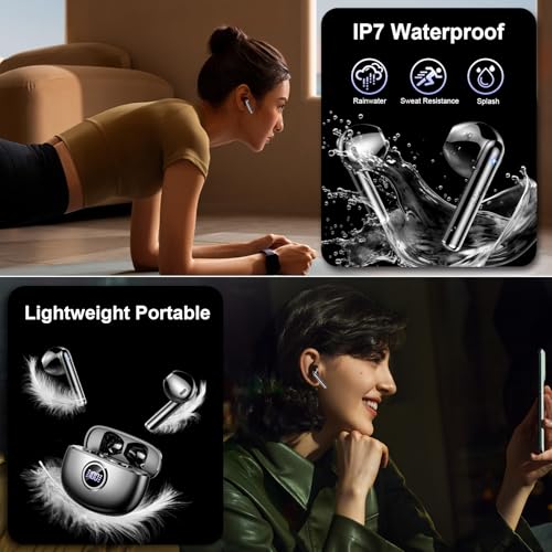 Wireless Earbuds, 2025 Bluetooth 5.3 Headphones HiFi Stereo Ear buds with ENC Noise Cancelling Mics, 40H Bluetooth Earbuds...