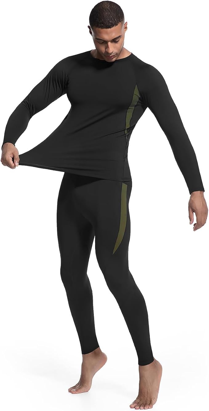 MEGE KNIGHT Thermal Underwear for Men Long Johns Top and Bottom Set Fleece Lined Base Layer Hunting Clothes for Cold Weather