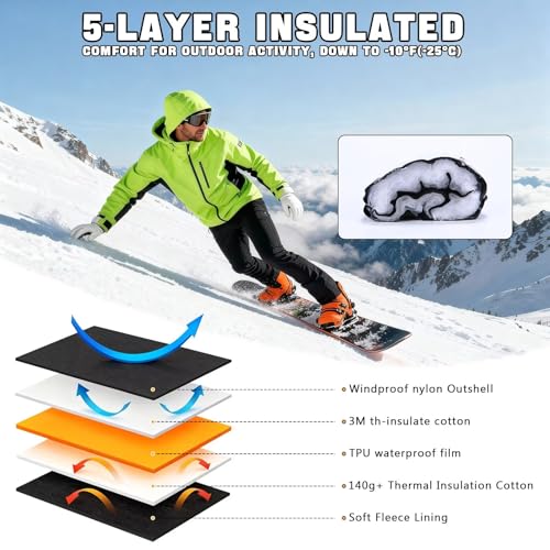 INPAKO Snow Gloves, Waterproof Warm Ski Gloves Thermal for Winter, Fit Both Men & Women, Gift for Parent Child