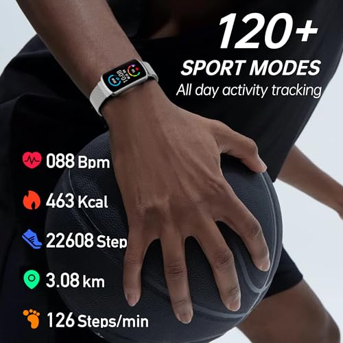 Health Fitness Tracker with 24/7 Heart Rate, Smart Watch with Blood Pressure and Blood Oxygen Monitor, Bulit-in 120+ Sport...