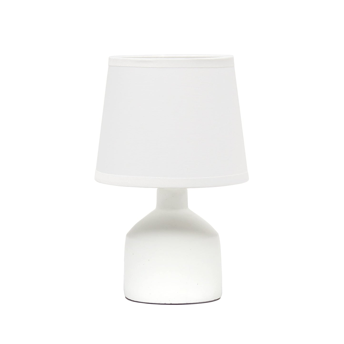 Simple Designs Lt2080-Off Mini Concrete Table Lamp, Off White, 5.91 X 5.91 X 9.4, Ideal For Modern Home Decor