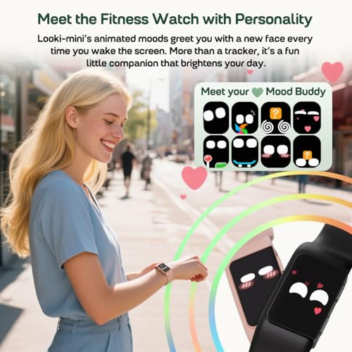 FITVII Mini Fitness Trackers, 1.01" AMOLED Slim Smart Watch with 24/7 Heart Rate, Blood Pressure/Oxygen Monitor, Sleep & S...