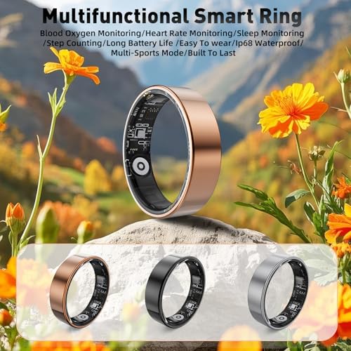 SARUNN ER Smart Ring with Sleep Monitoring, Step Counting, Heart Rate, Blood Oxygen for iPhone and Android, No Subscriptio...