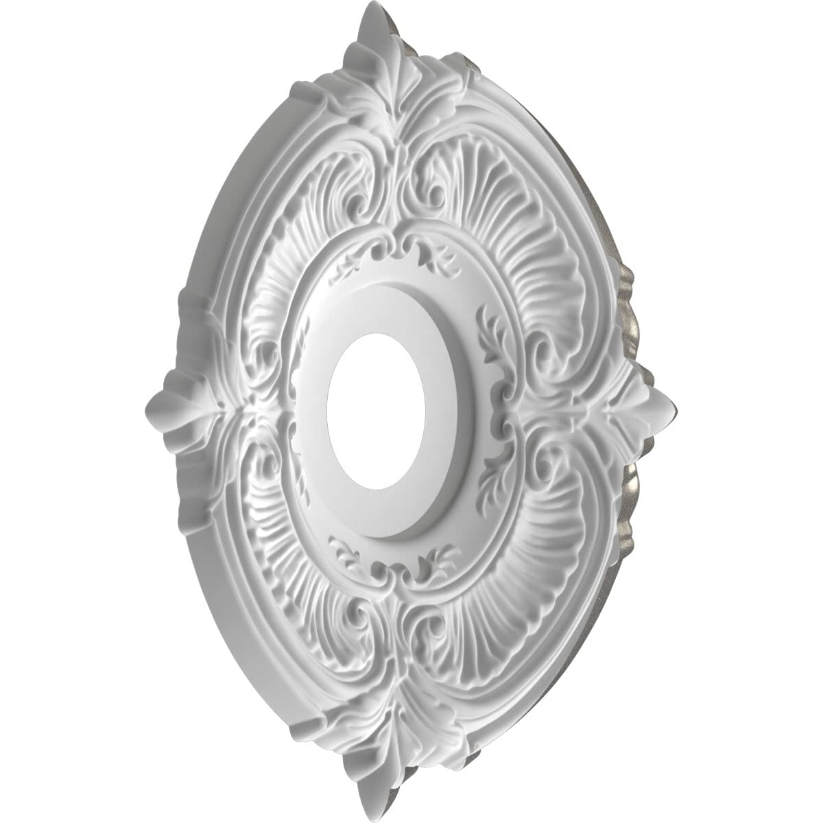 Ekena Millwork 16Od X 3 1/2Id X 1P Attica Thermoformed Pvc Ceiling Medallion (Fits Canopies Up To 5 5/8), Aged Dark Steel