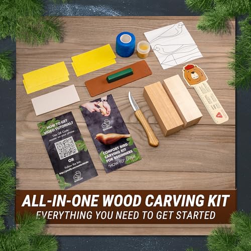 BeaverCraft Wood Carving Kit Comfort Bird DIY Kits for Adults Hobbies Whittling Knife Kit for Beginners & Kids Adult Craft...