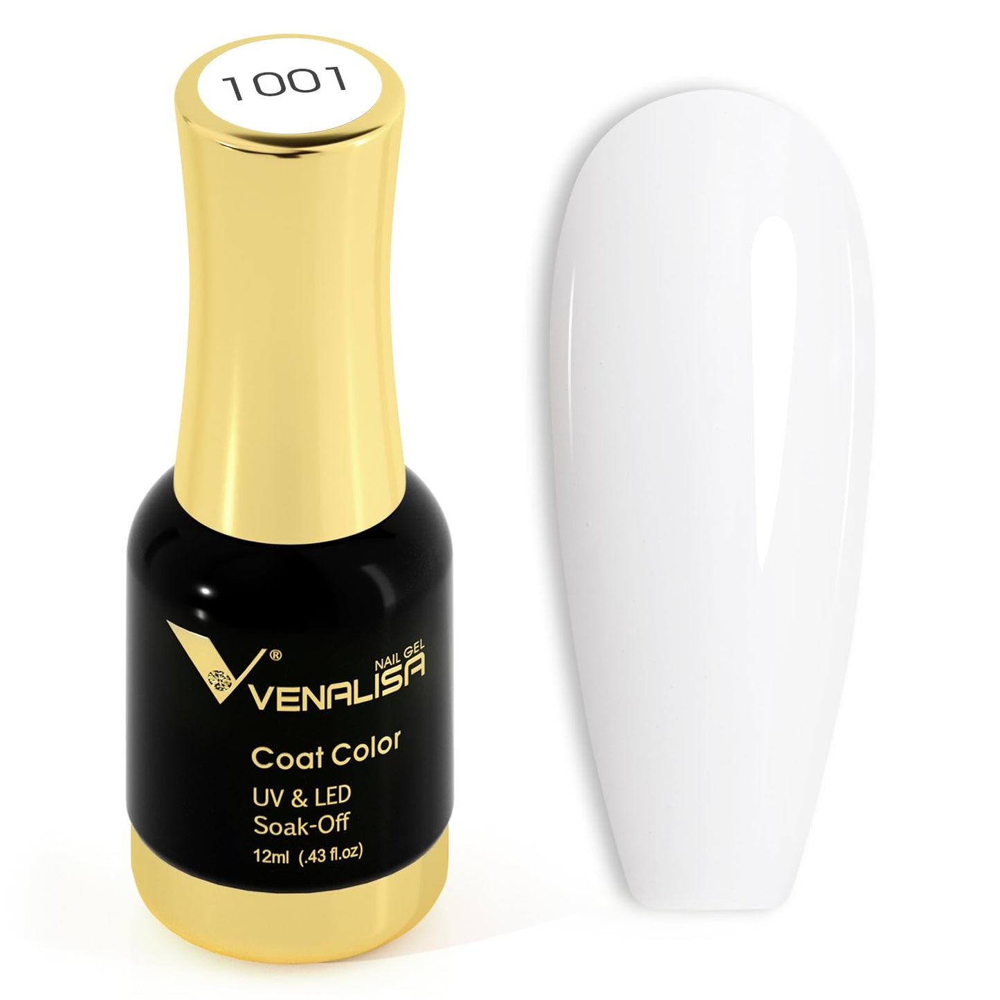 VENALISA White Gel Nail Polish 1 Pcs 12ml White Color Gel Polish Soak Off UV Salon Manicure DIY at Home Nail Art For Girls Women