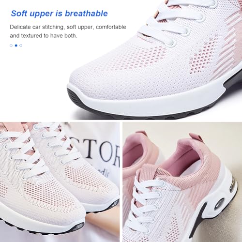 Padgene Womens Sneakers Air Cushion Running Shoes Lightweight Tennis Walking Shoes Mesh Breathable Gym Work Fashion Sneake...