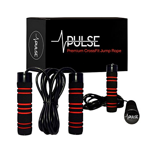 Weighted Jump Rope (1LB) With Memory Foam Handles and Thick Speed Cable - For fitness workouts at home, cardio, boxing and...