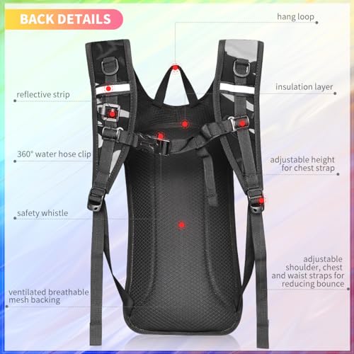 Hydration Backpack, Water Backpack with 2L Hydration Bladder, Rave Backpack Hydration Pack, Festival Essential for Raves, ...