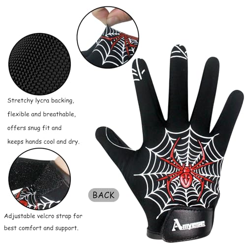 AMYESE Youth Football Gloves -Sticky Football Receiver Gloves with Tacky Silicone Palm for Kids Girls Boys Flag Football P...