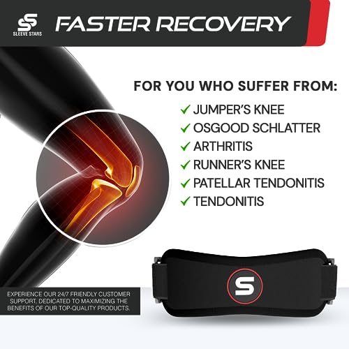 Sleeve Stars Patellar Tendon Support Strap Osgood Schlatter Knee Brace for Youth, Women & Men, Swedish Brand Patella Knee ...