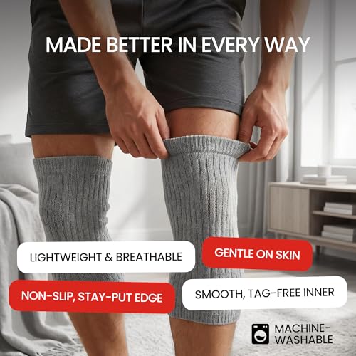 SENIOR ICARE Elastic Cotton Knee Warmers, Knee Sleeves for Men and Women - Circulation Support and Joint Pain Relief, Arth...