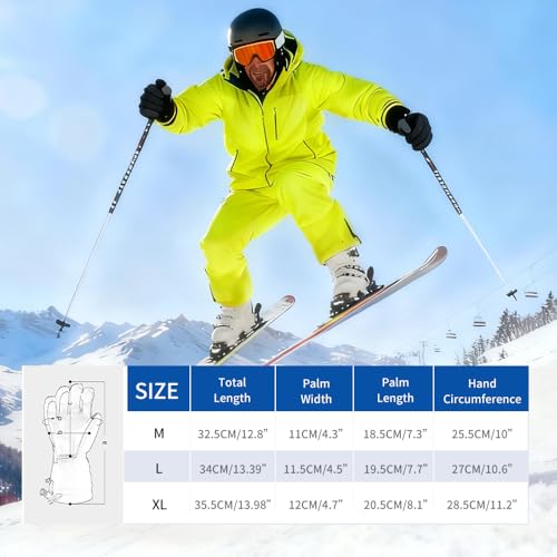 MGGMOKAY Unisex Waterproof Touchscreen Ski Gloves Warm Winter Snow Glove with Pocket for Men Women